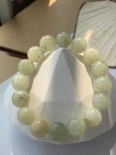 242和田玉新疆黑山青花点墨手串～卡12