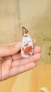 精品和田玉白玉俏色挂件玉质温润 油性十足 雕工